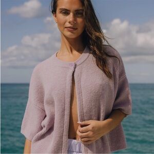 Daily Drills Lavender Single Button Cardigan